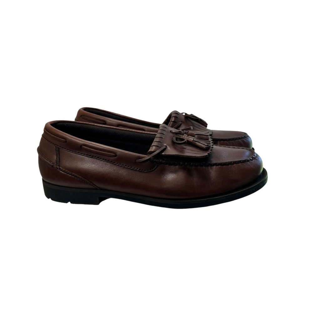 Hunters Bay Vtg. Ecletic Ivy League Leather Tassel Kiltie Loafers Men 13 Brown